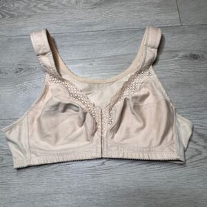 Exquisite Form 5100531 Beige Front Close Posture Bra Wire Free‎ 36B Lace Trim